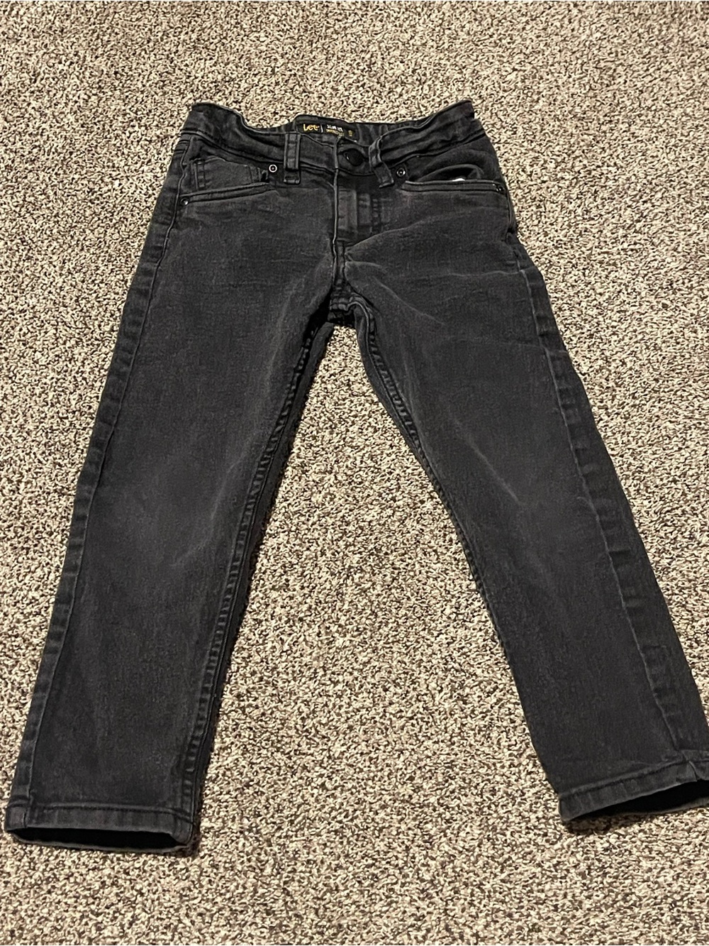 Lee Boy’s Washed Black Slim Straight Jeans